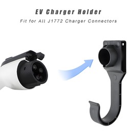 Teurroie EV Vehicle SAE J1772 Wall-Mount Charger Holder, Portable Space Saving Charging Cable Organizer Cord Hanger Wire Hooks (J1772-02)