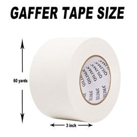 QILIMA Fabric Tapes, White Gaffel Tape, 75 mm x 55 m, Gaffa Tape, Matte Fabric Tape