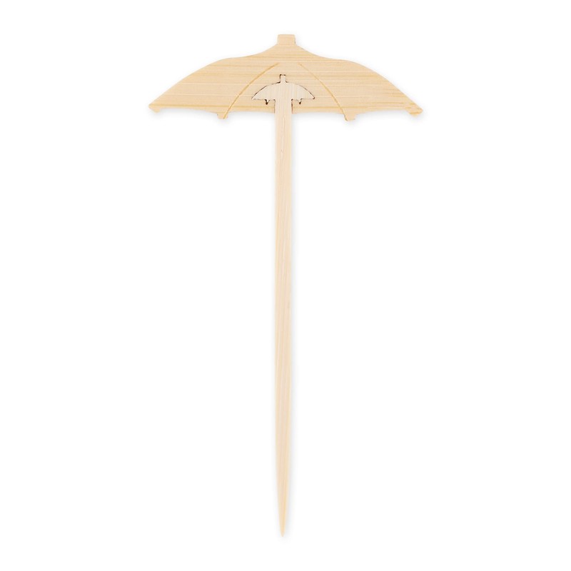 RSVP International Compostable Bamboo Serving & Cocktail, Umbrella Picks, 50-Count,