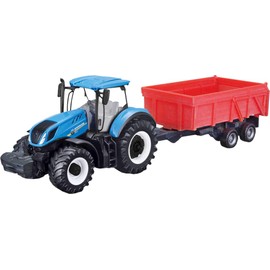 Bburago B18-31658 New Holland T7.315 Tractor with Tipping Trailer 10CM, Blue