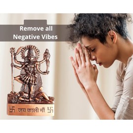 4.3 Inches Handmade Kali Spiritual Goddess Standing on Shiv, Mix Metal Statue Pooja Item