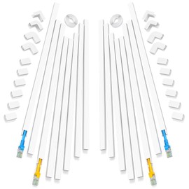 Yecaye Canaletas para Cables Pared de 6.4 m, Cubre Cables Ocultador para Pared, Kit de Organización de Cable Fácil de Instalar para 2 Cable Pequeños, 1.5 cm x 1.0 cm, Blanco