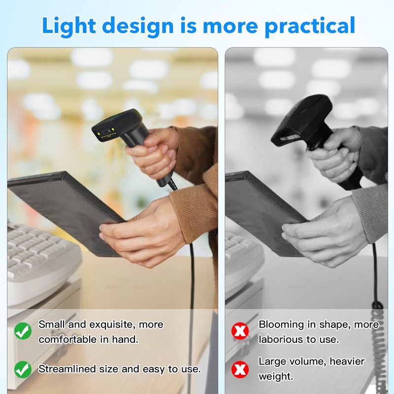 Barcode Scanner,Symcode USB 1D Laser Wired Barcode Reader