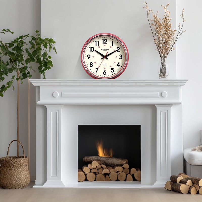 Wall Clock Metal 12.4" Countryside Style Wall Clocks Retro Vintage