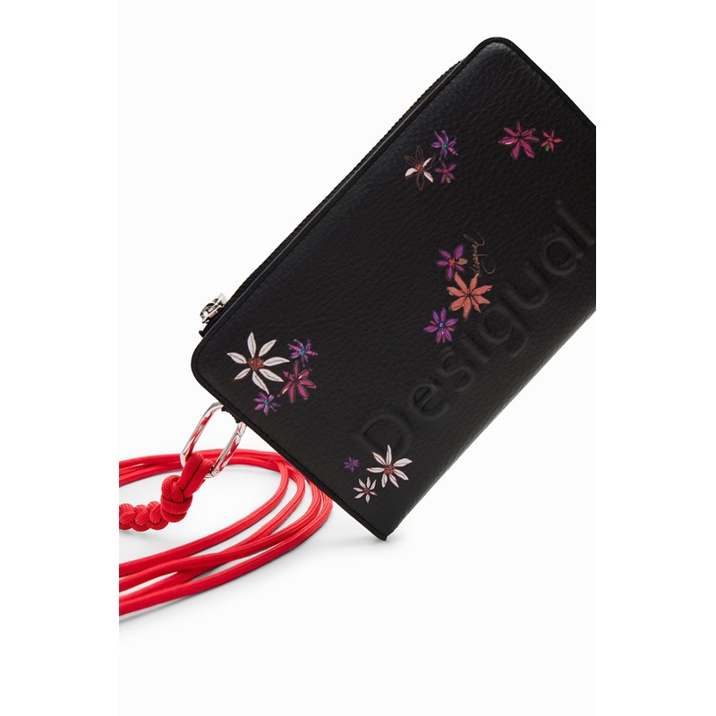 Desigual Women's Mone_Flor Yvette Emma 2.0 Bi-Fold Wallet, Black, black