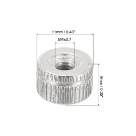 PATIKIL M4x0.7 Cap Nut, 25 Pack Acorn Nut Screw Knob Cap Insert Bolt Cover Female Thread Knurled Decorative Hardware Fittings Light Fixtures Silver Tone