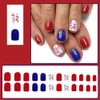4th of July Press On Nails Extra Short Square,YEFIUO Red