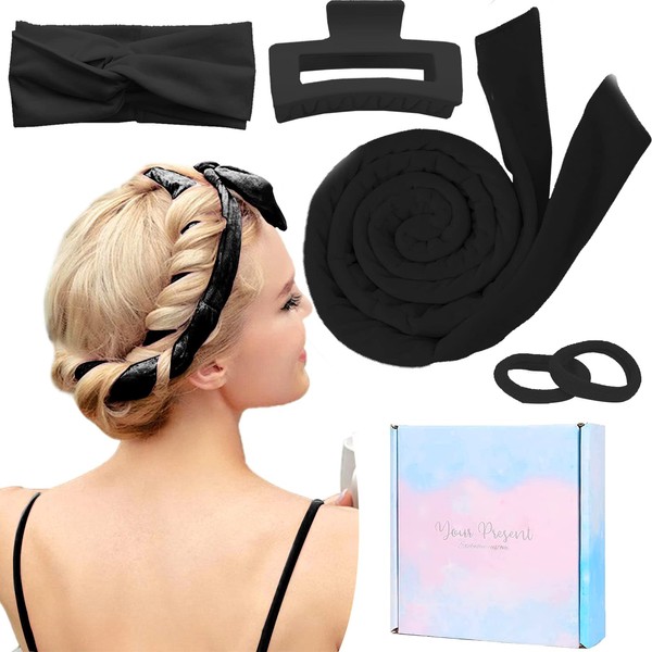 New Curler Curls Without Heat, Heatless Curls Band Velvet Overnight with Headband Non-Slip Curls Overnight DIY Hair Curler No Hea Set Hair Band Wave Formers Overnight for Medium Long Hair