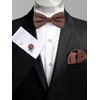Luckyvestir Brown Bow Ties for Men Solid Color Bow Tie