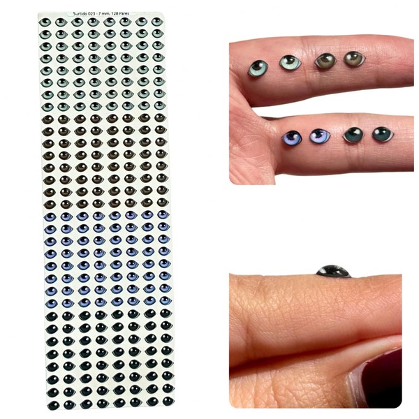 S23-7: Resin Googly & Wiggle Eyes (256 Pcs/128 Pairs) 7mm–Light