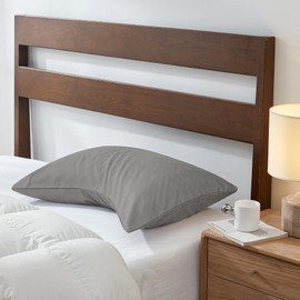 Sidney Sleep Curved Pillow Covers - Full Length Zipper Closure - Premium Soft Brushed Microfiber - Fade and Shrink Resistant - 20 x 36 Inches - Fits Curved Side Sleeper Pillows (King, Silver Grey)