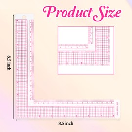 LXUEJIE L-Square Ruler Clear Sewing Ruler, Plastic Measure Tailor Rulers 90 Degree Clear Sewing Rulers Square Framing Measuring Tool for Pattern Making Fabric Sewings Measuring Supplies