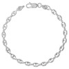 Sterling Silver Puffed Anchor Chain Bracelet 4.2mm Nickel Free Italy,