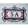 Daniella-M3 Spanish Hand-painted Ceramic Blue Number Tiles With Blue And