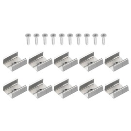 MACHSWON LED Strip Light Clips 100Pcs Mounting Bracket Fixing Clips Stainless Steel Clamp Holders with Screws for 15mm-17mm Neon RGB Light Cable Ribbon