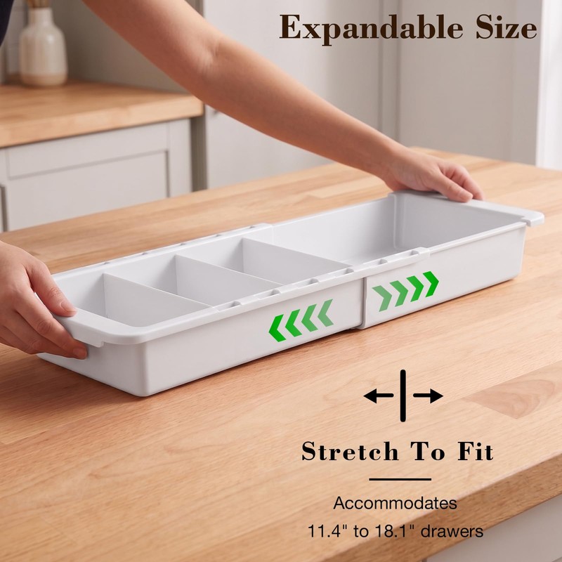 Expandable Measuring Cup Organizer & Measuring Spoon Organizer for Deep