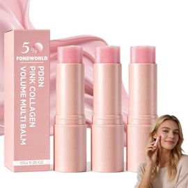 3pcs PDRN Pink Collagen Volume Multi Balm,Bálsamo Antiarrugas en Barra con Colágeno,Barra Hidratante de Colágeno,Reduce Líneas de Expresión,Bálsamo Fa