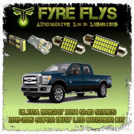 FYRE FLYS 9x White LED interior lights package for 2011-2016 Ford F250 F350 Super Duty