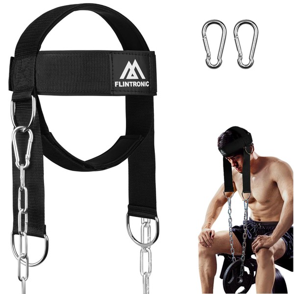 Flintronic Neck Trainer, Head Trainer, Men, Adjustable Neck Harness, Neck