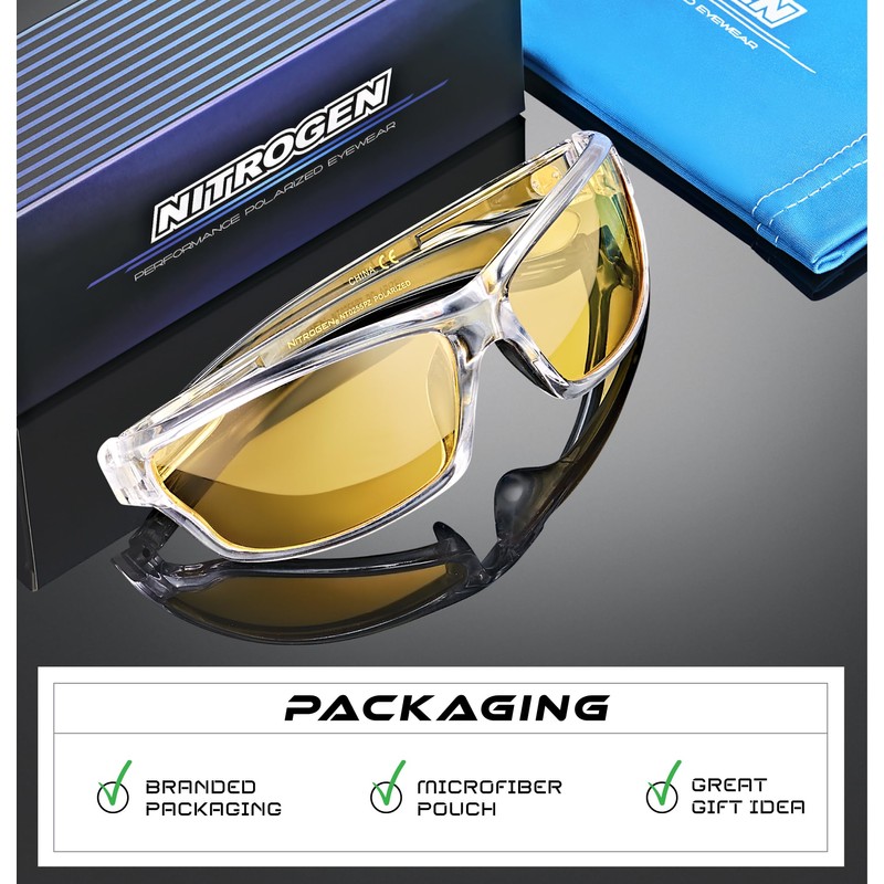 Nitrogen Polarized Wrap Around Sport Sunglasses for Men Women UV400