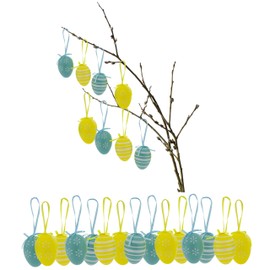 Easter eggs made of plastic for hanging, assorted colours, 6 cm