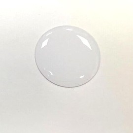 4 x 15mm DIAMETER WHITE ROUND STICKER - PATCH - HIGH GLOSS DOMED GEL