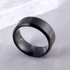 Simple Stainless Steel Ring for Men Women Black 8mm