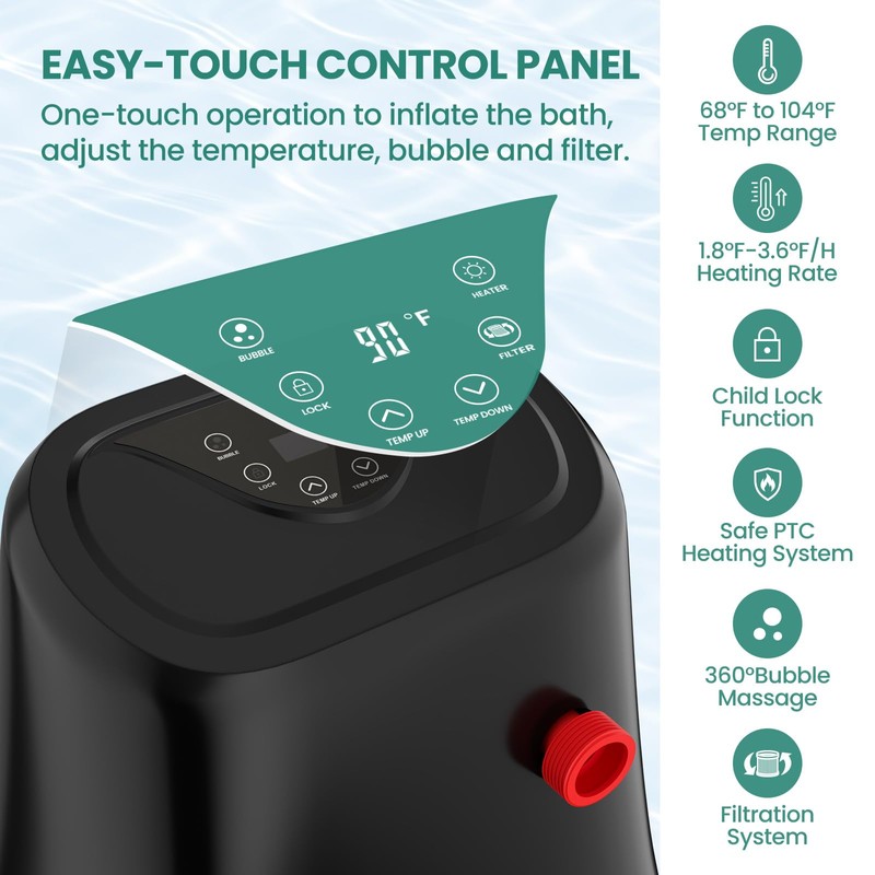 DoCred 1350W Hot Tub Heater Pump, Multifunctional SPA Heating Pump