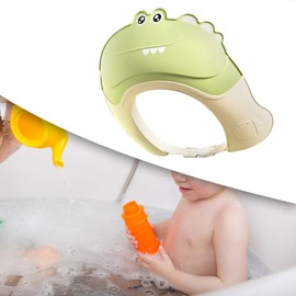 Harilla Baby Shower Cap, Bath Cap for Hair Washing, Eye and Ear Protection, Visor Hat, Bath Cap, Visor for Kids, Babies and Kids, Green
