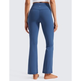 CRZ YOGA Womens Butterluxe High Waist Flare Pants 29 Inches - Wide Leg Bootcut Yoga Pants with Pocket Soft Lounge Casual Pitch Blue X-Small