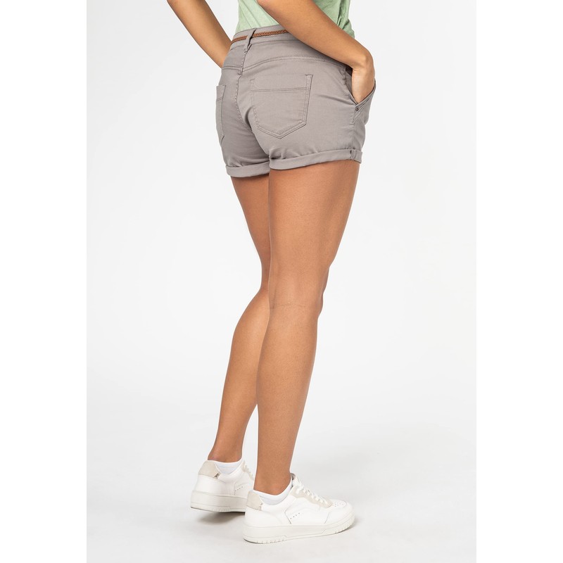 Sublevel women's stretch shorts with a braided belt. - Light