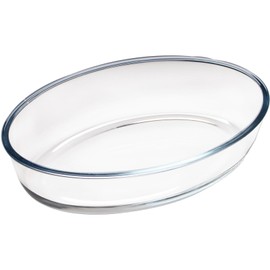 LERIYUFS 2.4L Glass Baking Dish for Oven, Borosilicate Glass Casserole Dish, Oval Oven Safe Glass Baking Pan