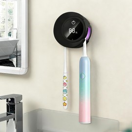 Smart Toothbrush Holder & Wall Mounted Toothbrush Holders, LED Automatic Sensing Toothbrush Cleaner for Home and Travel (White)
