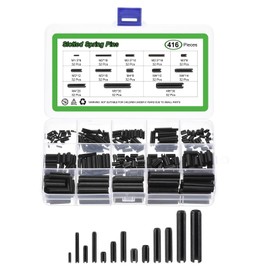sourcing map 416Pcs Roll Pin Assortment Set 65Mn Steel Slotted Spring Pins Split Expansion Pins for Home Improvement Automotive Machine Repair, Black