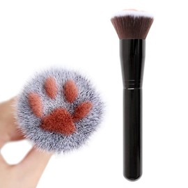 AKOAK 1 Pack Unique and Cute Cat's Paw Makeup Brush, Multifunctional Soft Fiber Loose Powder Brush and Blush Brush, Used for Facial Powder, Blush, Shadow and Contour Makeup (Black)