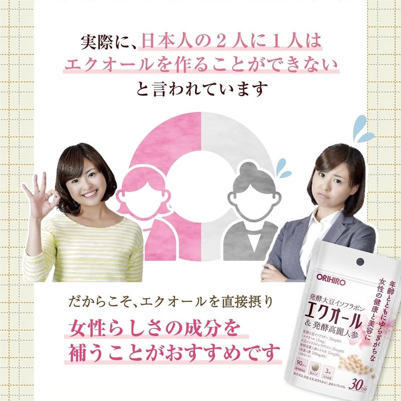 オリヒロ エクオール＆発酵高麗人参 90粒 30日分 RPJセット ORIHIRO 【2個】