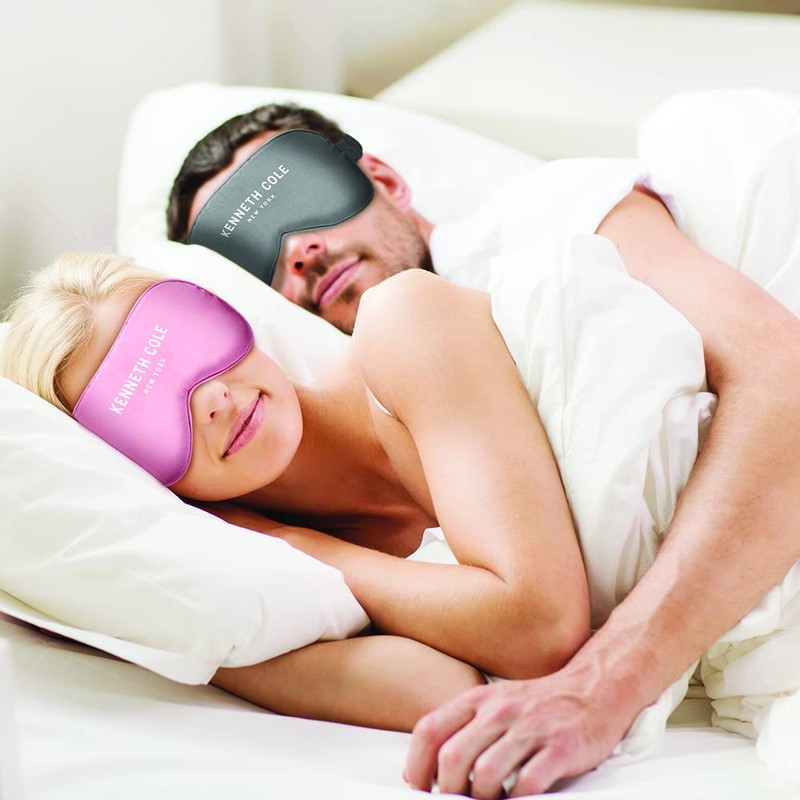 Kenneth Cole Satin Eye Mask with Elastic Band - Blocks