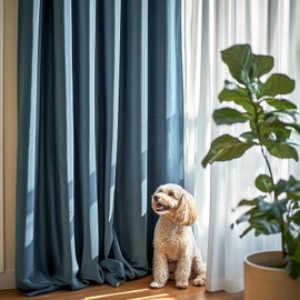 jinchan Velvet Curtain for Living Room, Blue Thermal Insulated Luxury Drape for Bedroom 90 Inch Long, Stylish Design Soft Privacy Room Darkening Window Treatment Ring Top Grommet 1 Panel, Aegean Blue