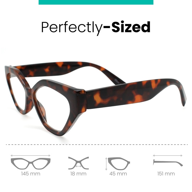 2SeeLife Gafas de lectura geométricas ojo de gato para mujer,