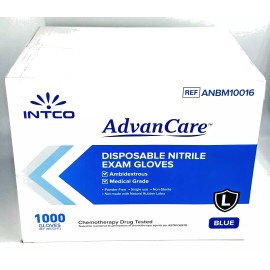 AdvanCare Nitrile Exam Gloves, Powder-Free, Medical Grade - CASE - Size Large