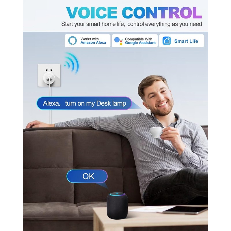UseeLink Smart Plug,WiFi Outlet Works with Alexa,Google,Home,IFTTT,SmartThings,Wireless Smart Socket, Smart