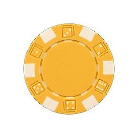 DA VINCI 50 Clay Composite Dice Striped 11.5 Gram Poker Chips, Yellow