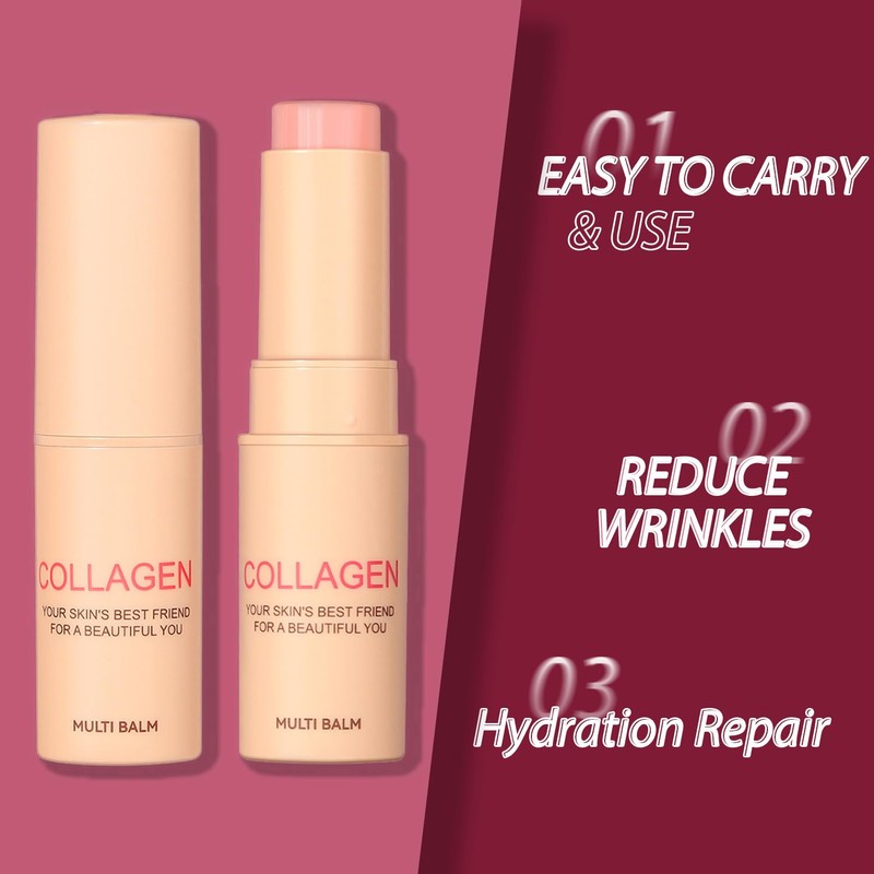 Collagen Multi Balm Stick – Anti-Wrinkle Face Moisturizer, Hydrating Eye