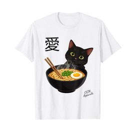 Funny Cat Ramen Graphic Tee Japanese Gift T-Shirt