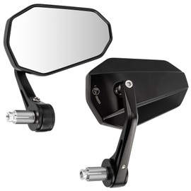 Motorcycle Handlebar Bar End Mirrors Universal Rearview Side Mirrors CNC Aluminum Anti Glare Compatible with Most Motorcycles E-bike Scooters Snowmobile ATV