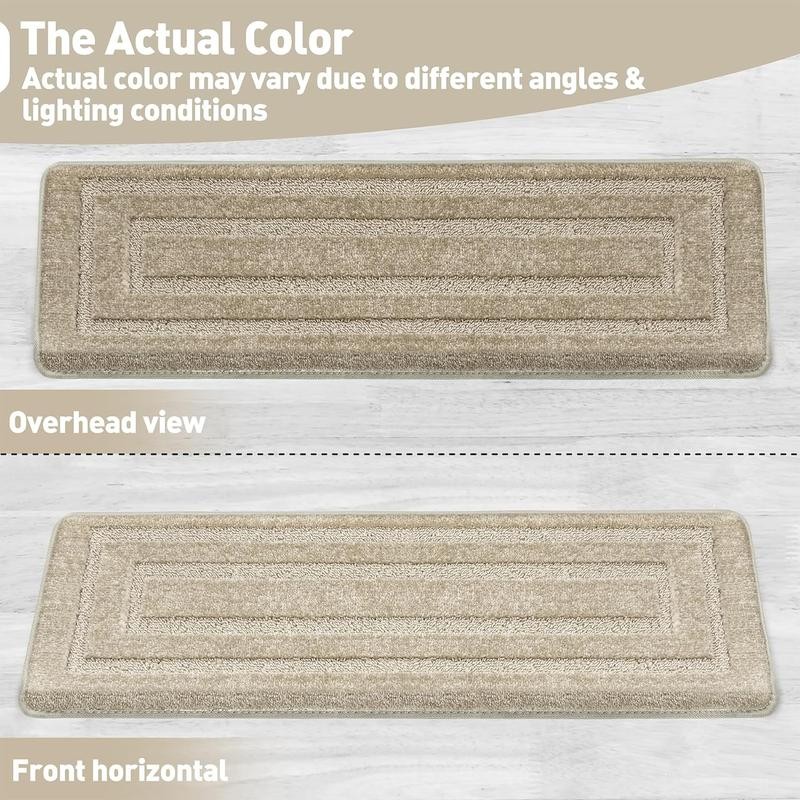 PURE ERA Bullnose Carpet Stair Treads Set Tape Free Non-Slip