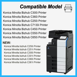 YOUTOP 4PK TN328 TN-328 Toner Cartridge Replacement for Konica Minolta Bizhub C300i C360i C250i C7130i Printer (AAV8130 AAV8230 AAV8330 AAV8430)