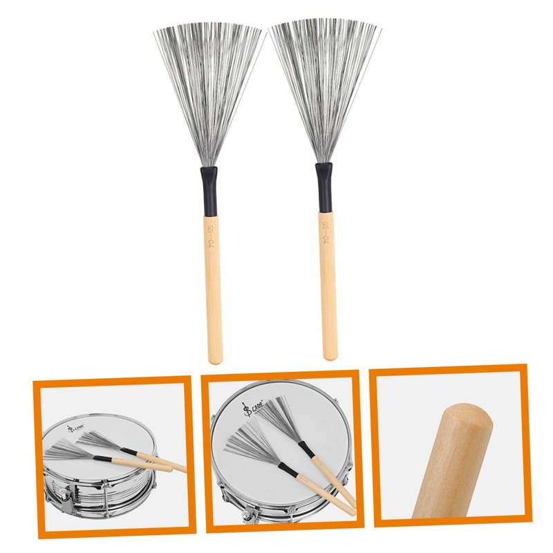 Kisangel Wooden Handle Drum Brush Set 1 Pair Maple Drum