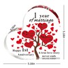1st Wedding Heart Shaped Acrylic Plaque Present Ornament with Sayings