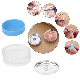 Cover Button Kit, Covered Flat Back Buttons DIY Round Base Self Solid Fabric Cloth Pins Adjustable Refill Forms Replacement Buckle Making Tool for Jeans Coat Single Hole Men Women Sewing Bag (40mm)